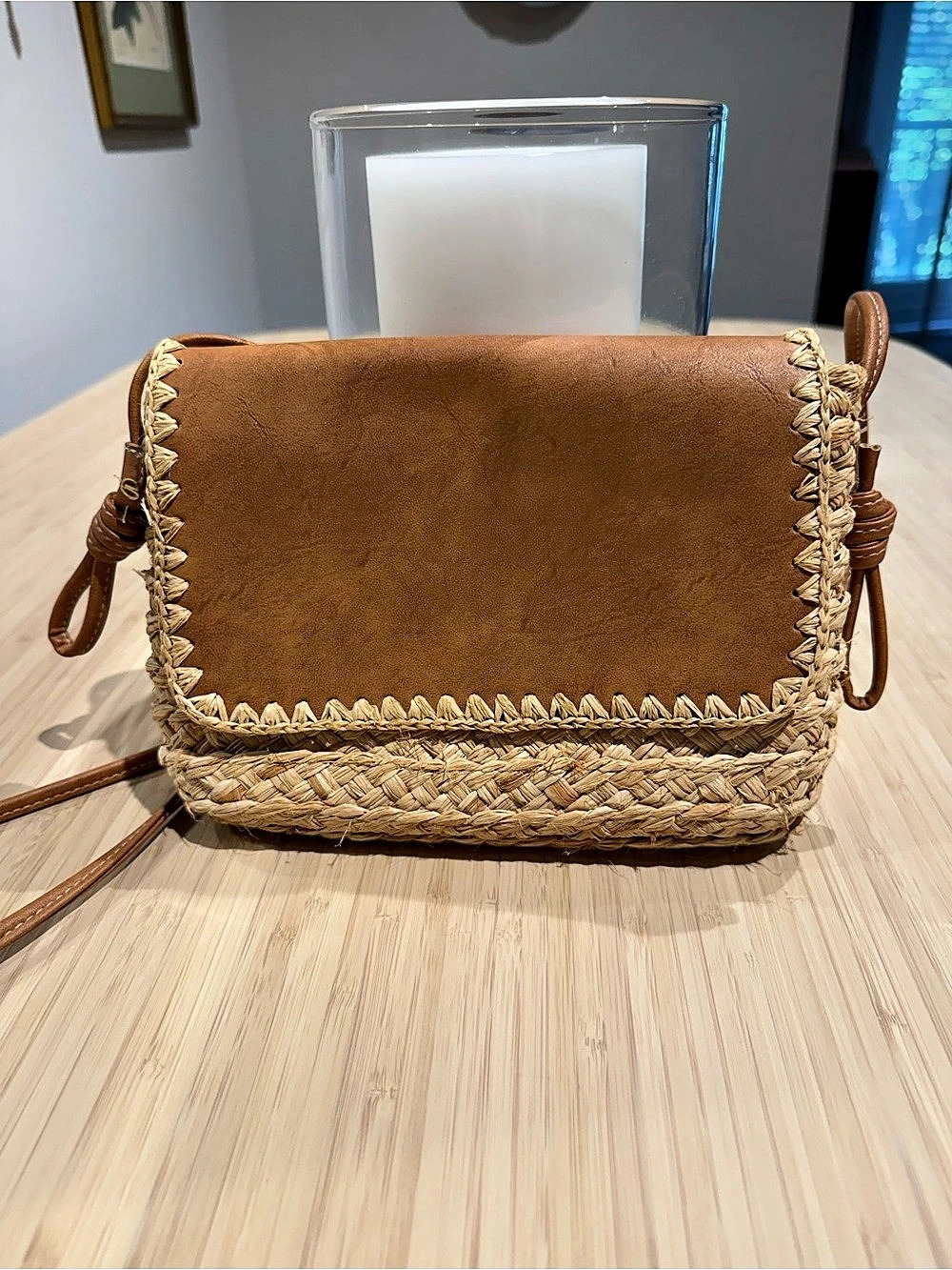 Universal Thread Woven Crossbody Bag in Brown & Tan